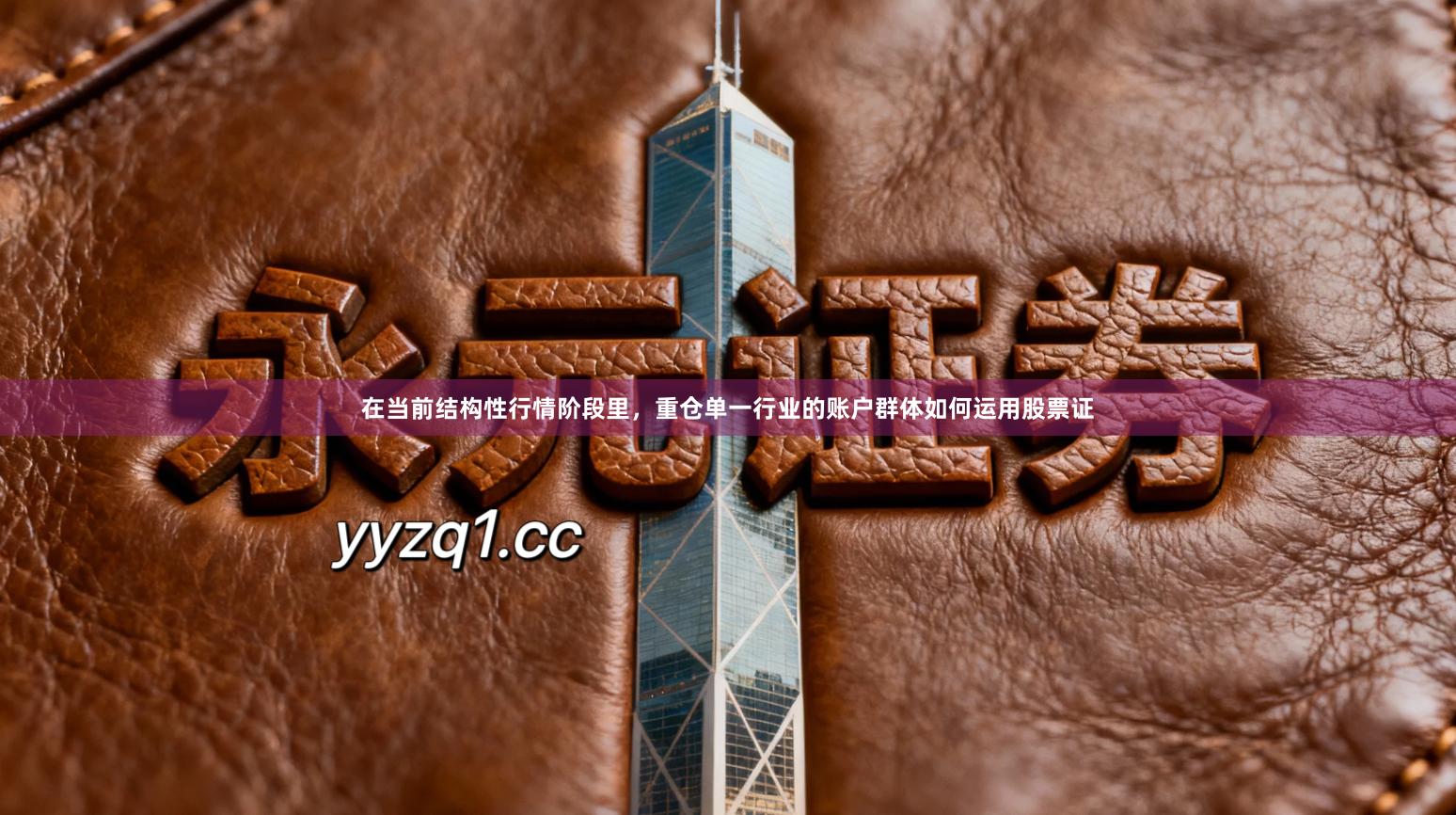 在当前结构性行情阶段里，重仓单一行业的账户群体如何运用股票证